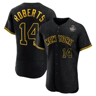 Men's Authentic Black Brian Roberts New York Yankees Snake Skin City 2024 World Series Jersey