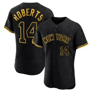 Men's Authentic Black Brian Roberts New York Yankees Snake Skin City Jersey