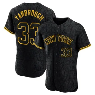 Men's Authentic Black Ryan Yarbrough New York Yankees Snake Skin City Jersey