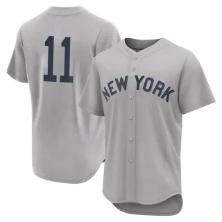 Men's Authentic Gray Brett Gardner New York Yankees 2021 Field of Dreams Jersey