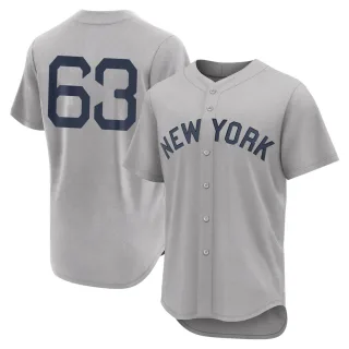 Men's Authentic Gray Lucas Luetge New York Yankees 2021 Field of Dreams Jersey