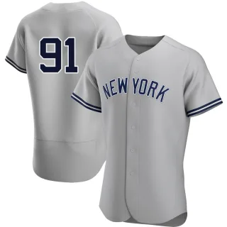 Men's Authentic Gray Oswald Peraza New York Yankees Road Jersey