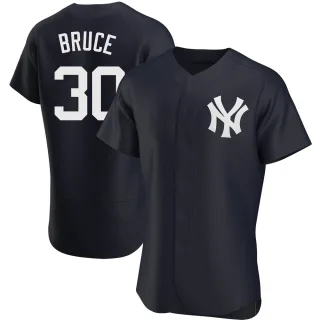 Men's Authentic Navy Jay Bruce New York Yankees Alternate Jersey