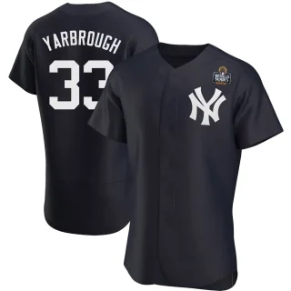 Men's Authentic Navy Ryan Yarbrough New York Yankees Alternate 2024 World Series Jersey