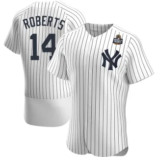 Men's Authentic White Brian Roberts New York Yankees Home 2024 World Series Jersey