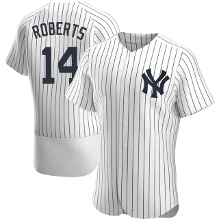 Men's Authentic White Brian Roberts New York Yankees Home Jersey