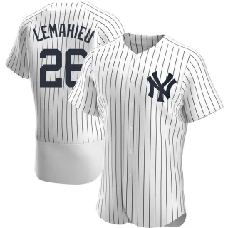 Men's Authentic White DJ LeMahieu New York Yankees Home Jersey
