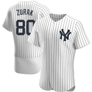 Men's Authentic White Kyle Zurak New York Yankees Home Jersey