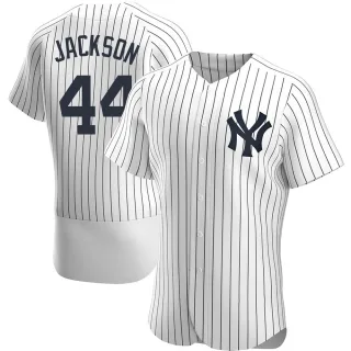 Men's Authentic White Reggie Jackson New York Yankees Home Jersey