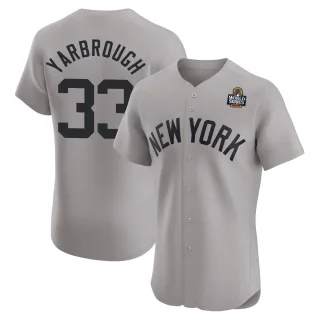 Men's Elite Gray Ryan Yarbrough New York Yankees Road 2024 World Series Jersey