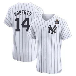 Men's Elite White Brian Roberts New York Yankees Home 2024 World Series Jersey