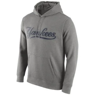 Men's Gray New York Yankees Club Pullover Hoodie -