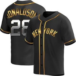 Men's Replica Black Golden Josh Donaldson New York Yankees Alternate Jersey