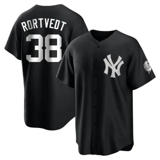 Men's Replica Black/White Ben Rortvedt New York Yankees Jersey