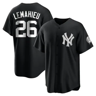 Men's Replica Black/White DJ LeMahieu New York Yankees Jersey