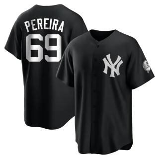 Men's Replica Black/White Everson Pereira New York Yankees Jersey
