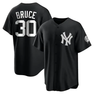 Men's Replica Black/White Jay Bruce New York Yankees Jersey
