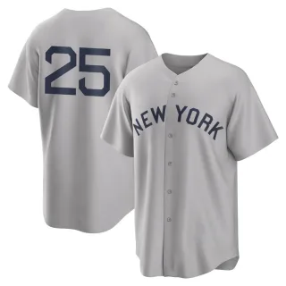 Men's Replica Gray Gleyber Torres New York Yankees 2021 Field of Dreams Jersey
