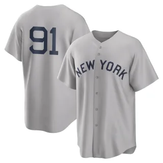 Men's Replica Gray Oswald Peraza New York Yankees 2021 Field of Dreams Jersey