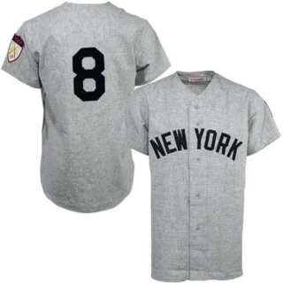 Men's Replica Grey Yogi Berra New York Yankees 1951 Throwback Jersey