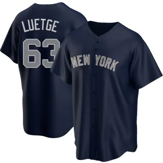Men's Replica Navy Lucas Luetge New York Yankees Alternate Jersey