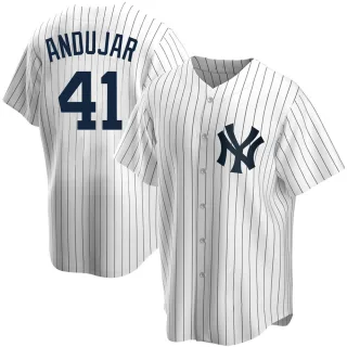 Men's Replica White Miguel Andujar New York Yankees Home Jersey