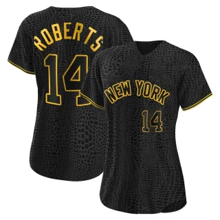 Women's Authentic Black Brian Roberts New York Yankees Snake Skin City Jersey
