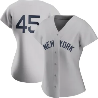 Women's Authentic Gray Gerrit Cole New York Yankees 2021 Field of Dreams Jersey