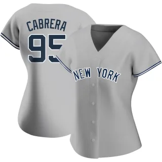 Women's Authentic Gray Oswaldo Cabrera New York Yankees Road Name Jersey