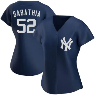 Women's Authentic Navy CC Sabathia New York Yankees Alternate Team Jersey