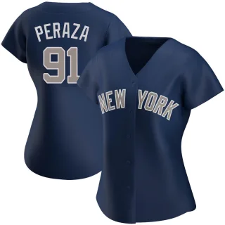 Women's Authentic Navy Oswald Peraza New York Yankees Alternate Jersey