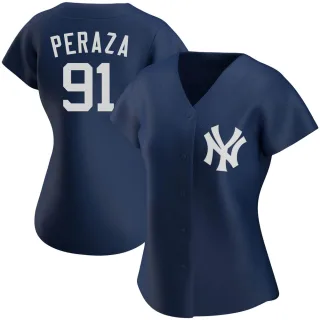 Women's Authentic Navy Oswald Peraza New York Yankees Alternate Team Jersey