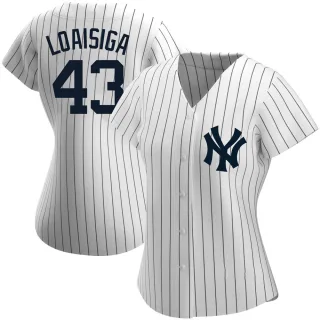 Women's Authentic White Jonathan Loaisiga New York Yankees Home Name Jersey