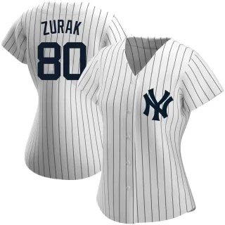 Women's Authentic White Kyle Zurak New York Yankees Home Name Jersey