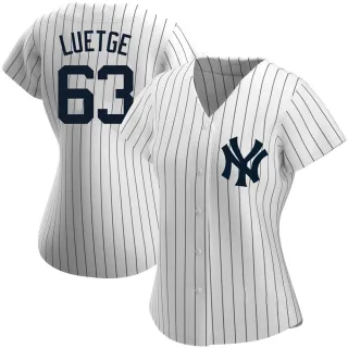 Women's Authentic White Lucas Luetge New York Yankees Home Name Jersey