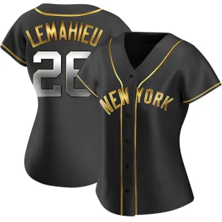 Women's Replica Black Golden DJ LeMahieu New York Yankees Alternate Jersey