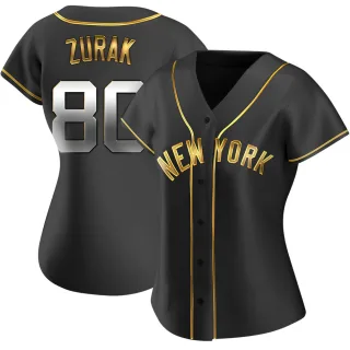 Women's Replica Black Golden Kyle Zurak New York Yankees Alternate Jersey