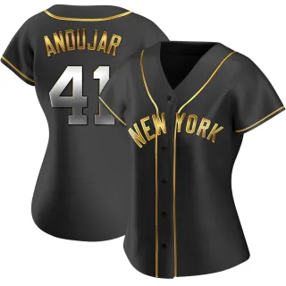 Women's Replica Black Golden Miguel Andujar New York Yankees Alternate Jersey