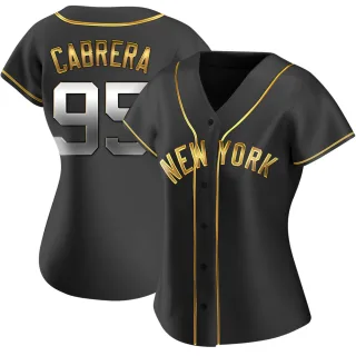 Women's Replica Black Golden Oswaldo Cabrera New York Yankees Alternate Jersey