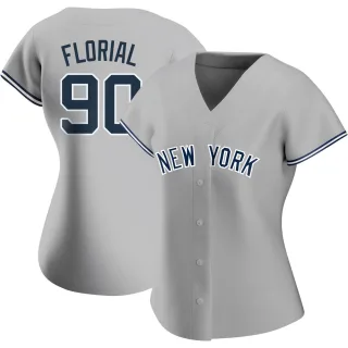 Women's Replica Gray Estevan Florial New York Yankees Road Name Jersey