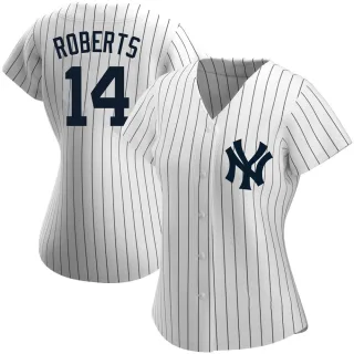 Women's Replica White Brian Roberts New York Yankees Home Name Jersey