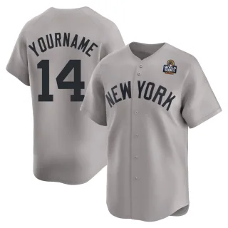 Youth Limited Gray Brian Roberts New York Yankees Away 2024 World Series Jersey
