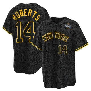 Youth Replica Black Brian Roberts New York Yankees Snake Skin City 2024 World Series Jersey