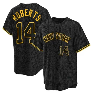 Youth Replica Black Brian Roberts New York Yankees Snake Skin City Jersey