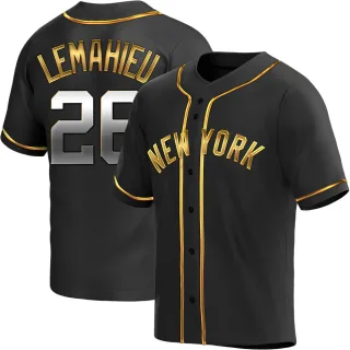 Youth Replica Black Golden DJ LeMahieu New York Yankees Alternate Jersey