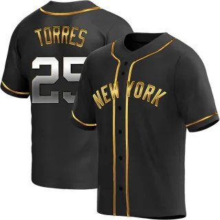 Youth Replica Black Golden Gleyber Torres New York Yankees Alternate Jersey