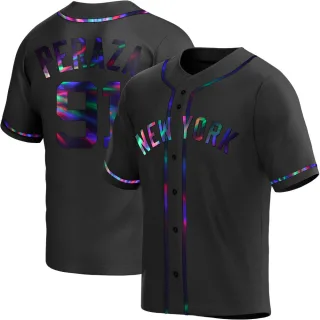 Youth Replica Black Holographic Oswald Peraza New York Yankees Alternate Jersey