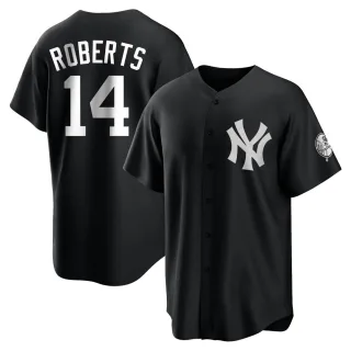 Youth Replica Black/White Brian Roberts New York Yankees Jersey