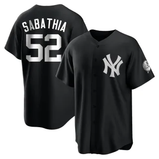 Youth Replica Black/White CC Sabathia New York Yankees Jersey