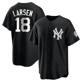 Youth Replica Black/White Don Larsen New York Yankees Jersey
